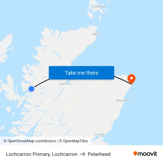 Lochcarron Primary, Lochcarron to Peterhead map