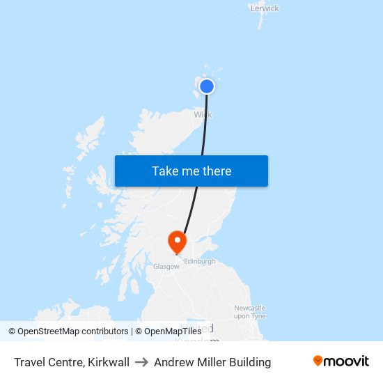 Travel Centre, Kirkwall to Andrew Miller Building map