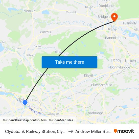 Clydebank Railway Station, Clydebank to Andrew Miller Building map