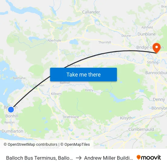 Balloch Bus Terminus, Balloch to Andrew Miller Building map