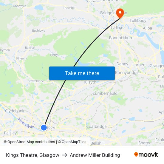 Kings Theatre, Glasgow to Andrew Miller Building map