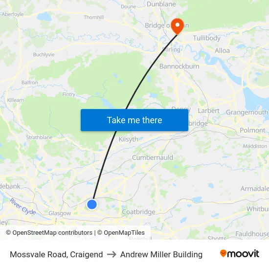 Mossvale Road, Craigend to Andrew Miller Building map