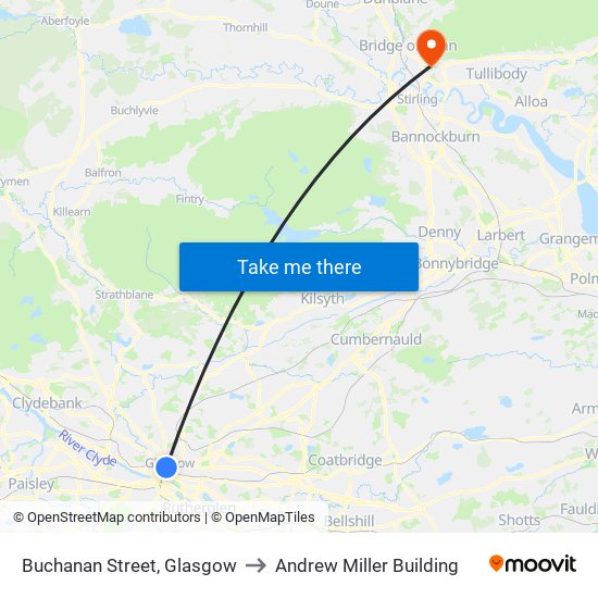 Buchanan Street, Glasgow to Andrew Miller Building map