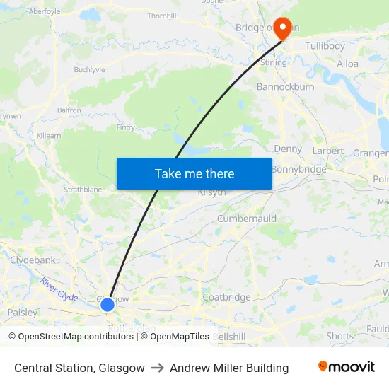 Central Station, Glasgow to Andrew Miller Building map