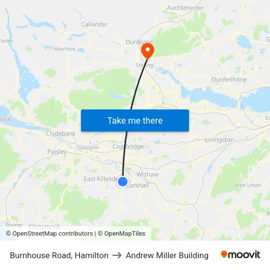 Burnhouse Road, Hamilton to Andrew Miller Building map