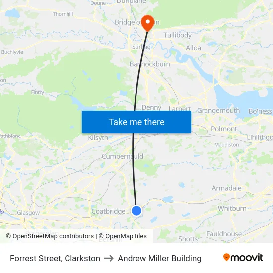 Forrest Street, Clarkston to Andrew Miller Building map