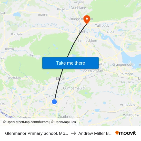 Glenmanor Primary School, Moodiesburn to Andrew Miller Building map