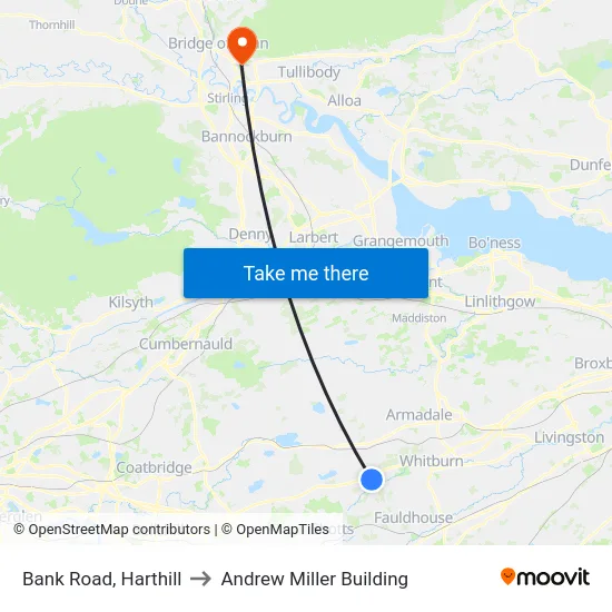 Bank Road, Harthill to Andrew Miller Building map