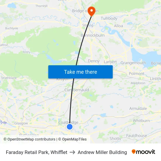 Faraday Retail Park, Whifflet to Andrew Miller Building map