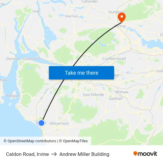 Caldon Road, Irvine to Andrew Miller Building map