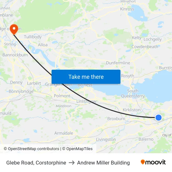 Glebe Road, Corstorphine to Andrew Miller Building map