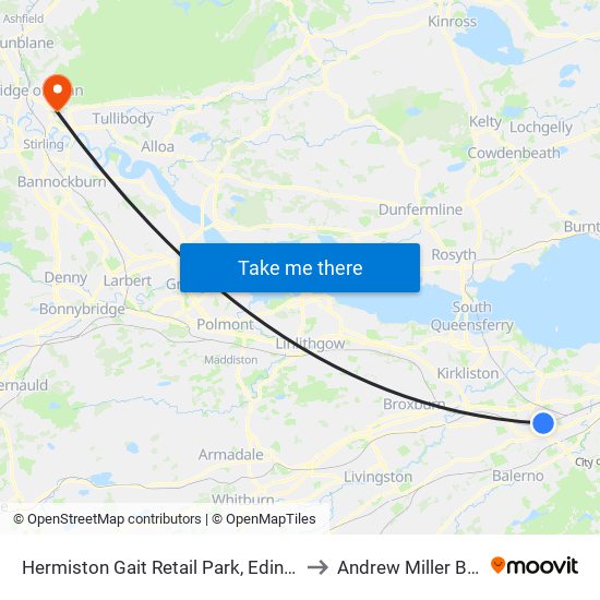 Hermiston Gait Retail Park, Edinburgh Park to Andrew Miller Building map