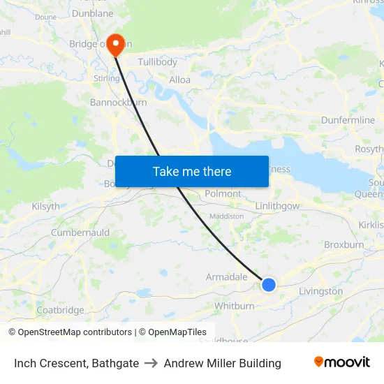 Inch Crescent, Bathgate to Andrew Miller Building map