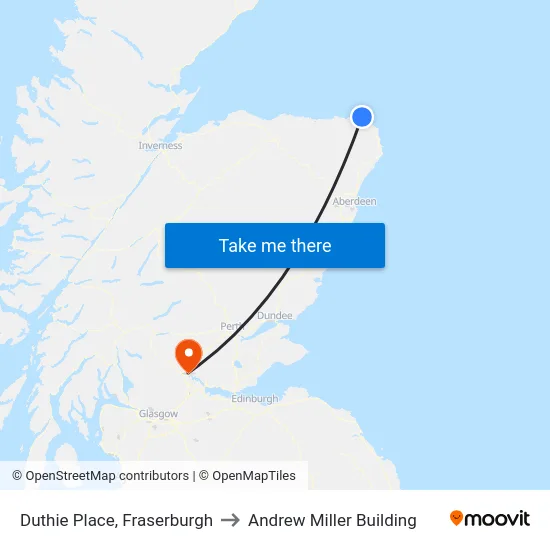 Duthie Place, Fraserburgh to Andrew Miller Building map