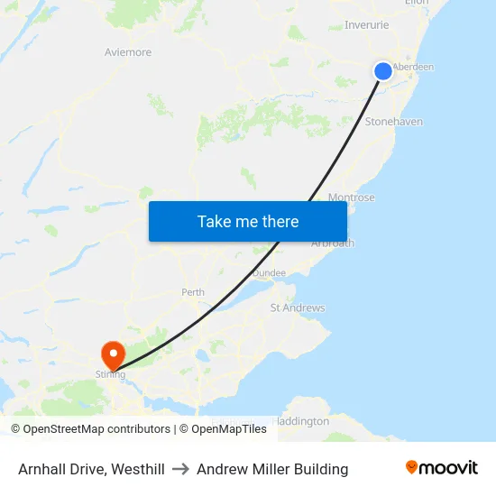 Arnhall Drive, Westhill to Andrew Miller Building map