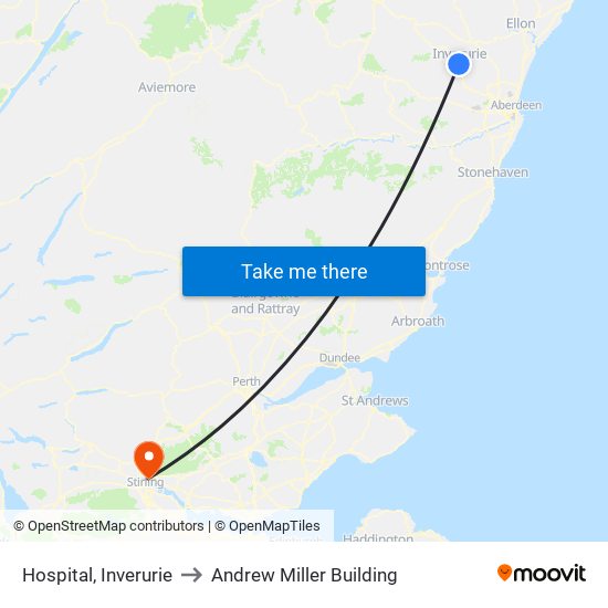 Hospital, Inverurie to Andrew Miller Building map