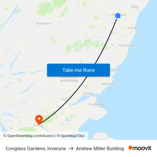 Conglass Gardens, Inverurie to Andrew Miller Building map