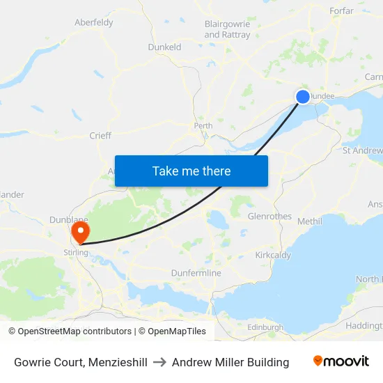 Gowrie Court, Menzieshill to Andrew Miller Building map