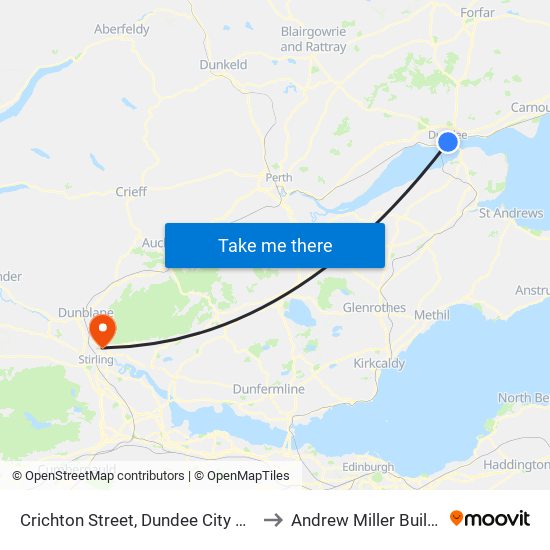 Crichton Street, Dundee City Centre to Andrew Miller Building map
