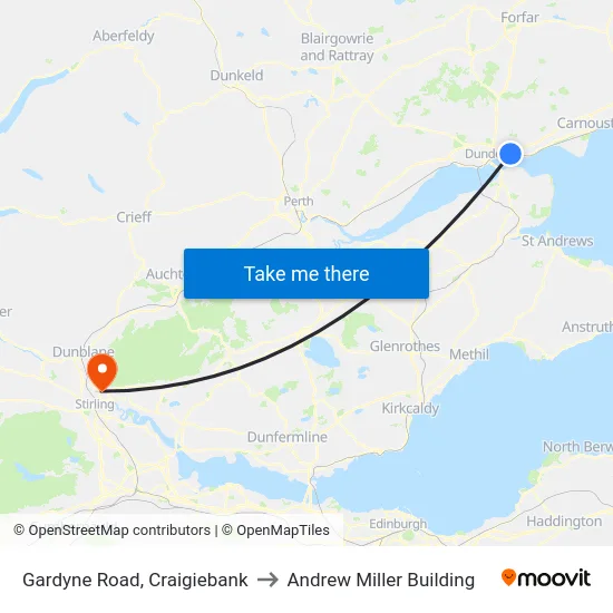 Gardyne Road, Craigiebank to Andrew Miller Building map