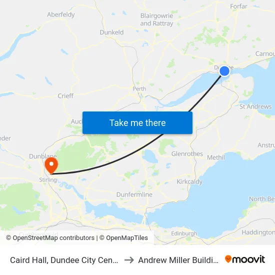 Caird Hall, Dundee City Centre to Andrew Miller Building map