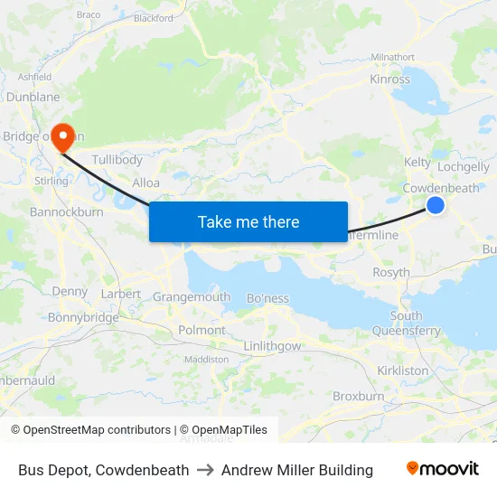 Bus Depot, Cowdenbeath to Andrew Miller Building map
