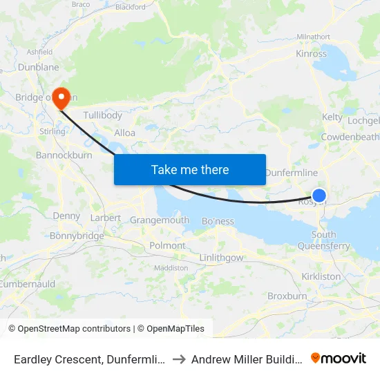 Eardley Crescent, Dunfermline to Andrew Miller Building map