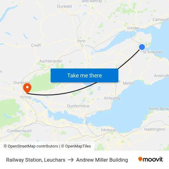 Railway Station, Leuchars to Andrew Miller Building map