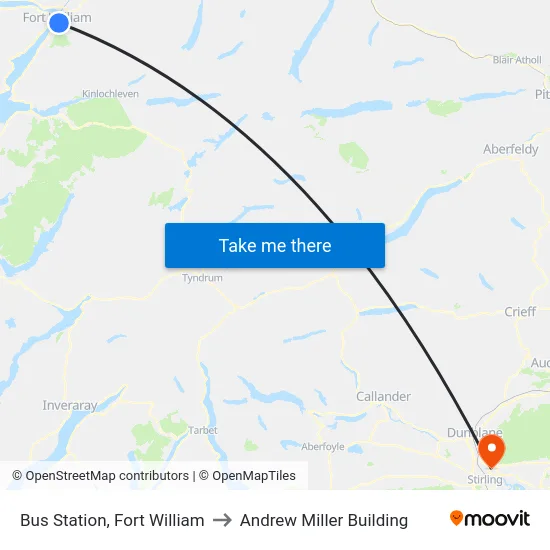 Bus Station, Fort William to Andrew Miller Building map