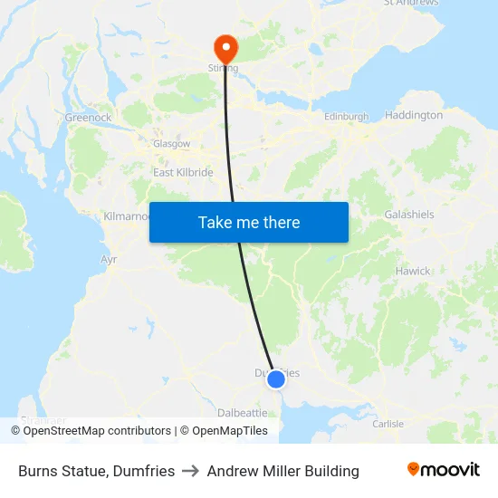 Burns Statue, Dumfries to Andrew Miller Building map