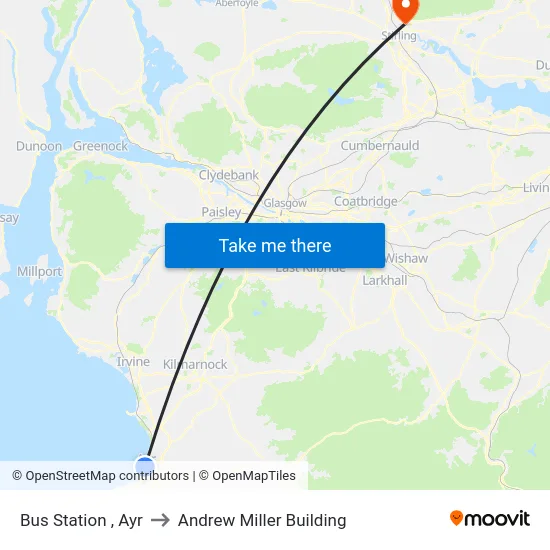 Ayr Bus Station, Ayr to Andrew Miller Building map