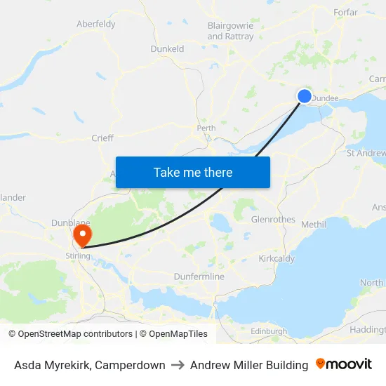 Asda Myrekirk, Camperdown to Andrew Miller Building map