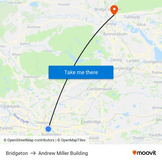 Bridgeton to Andrew Miller Building map
