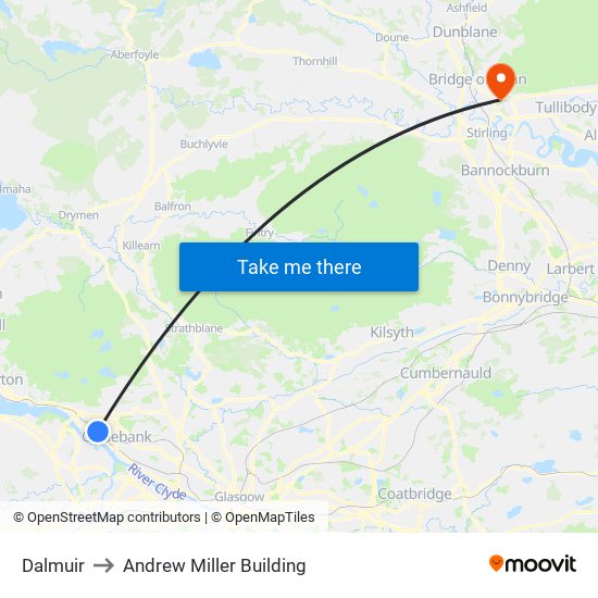 Dalmuir to Andrew Miller Building map