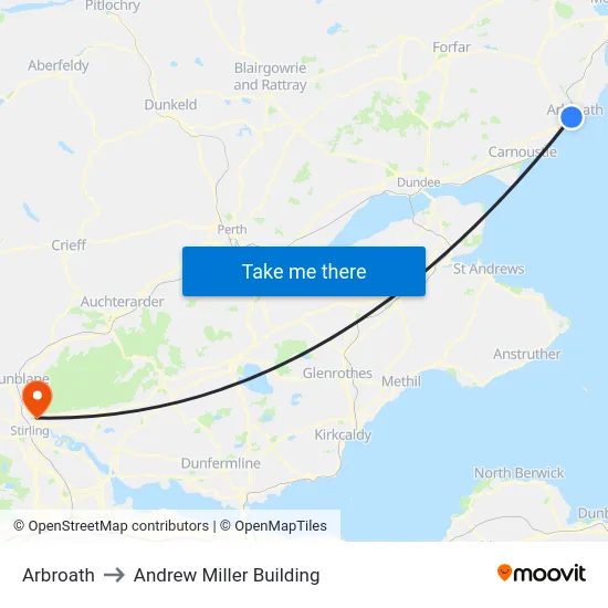 Arbroath to Andrew Miller Building map