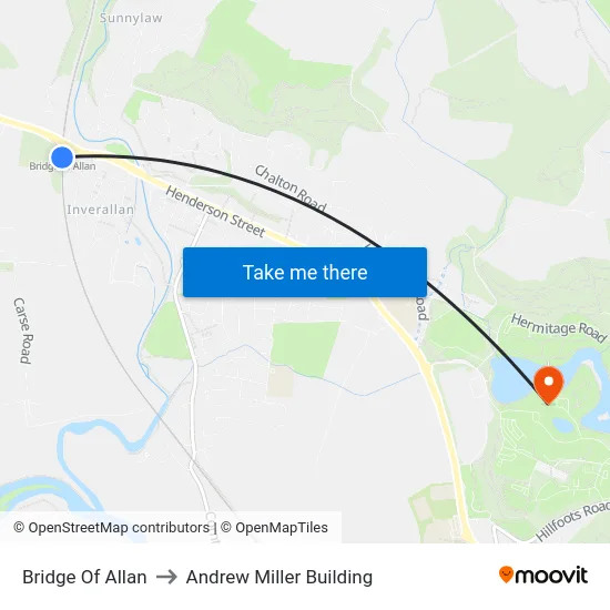 Bridge Of Allan to Andrew Miller Building map