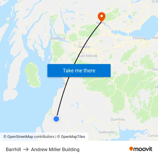 Barrhill to Andrew Miller Building map