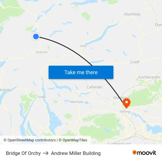 Bridge Of Orchy to Andrew Miller Building map