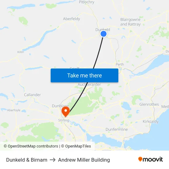 Dunkeld & Birnam to Andrew Miller Building map