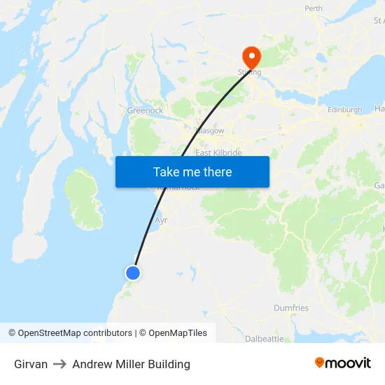 Girvan to Andrew Miller Building map