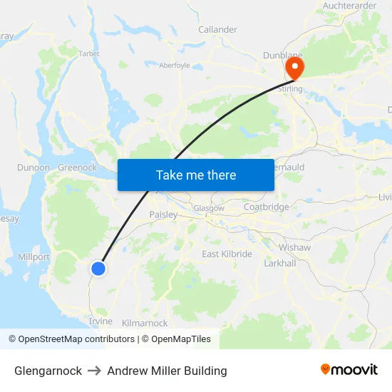 Glengarnock to Andrew Miller Building map