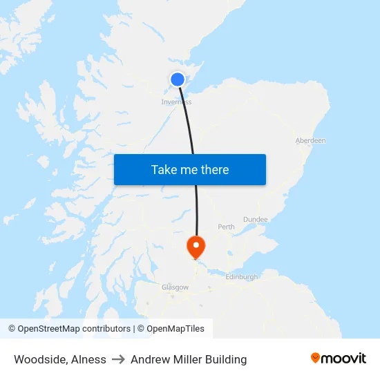 Woodside, Alness to Andrew Miller Building map