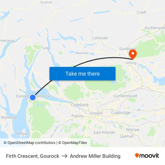 Firth Crescent, Gourock to Andrew Miller Building map