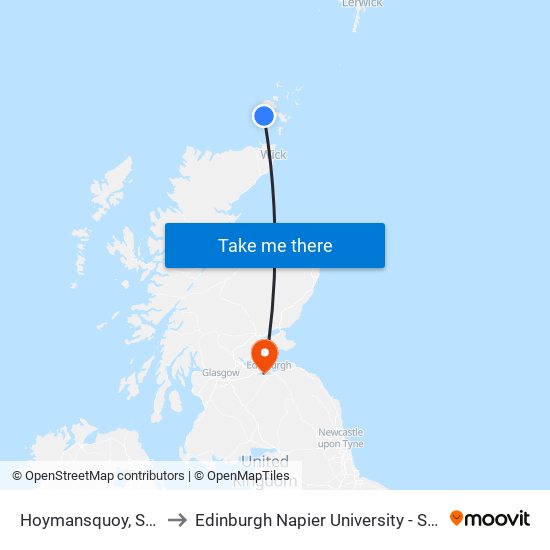 Hoymansquoy, Stromness to Edinburgh Napier University - Sighthill Campus map