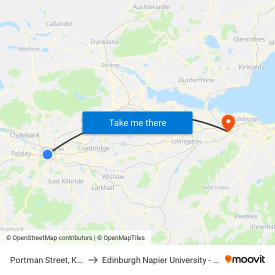 Portman Street, Kinning Park to Edinburgh Napier University - Sighthill Campus map