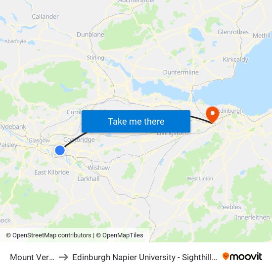 Mount Vernon to Edinburgh Napier University - Sighthill Campus map