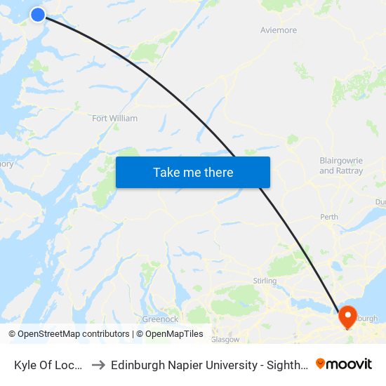 Kyle Of Lochalsh to Edinburgh Napier University - Sighthill Campus map