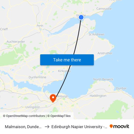 Malmaison, Dundee City Centre to Edinburgh Napier University - Sighthill Campus map