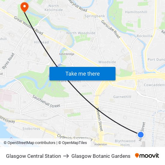 Glasgow Botanic Gardens Map Glasgow Central Station To Glasgow Botanic Gardens, Glasgow With Public  Transportation