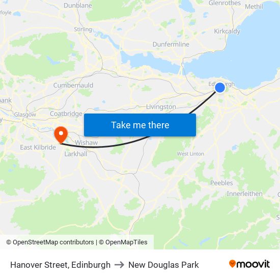 Hanover Street, Edinburgh to New Douglas Park map